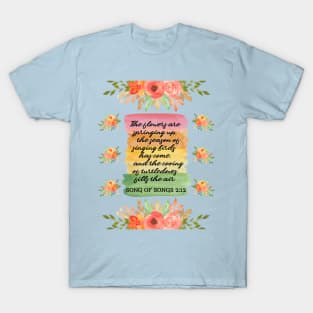 Song of Songs 2:12 Summer Bible Verse Watercolor Floral Theme T-Shirt